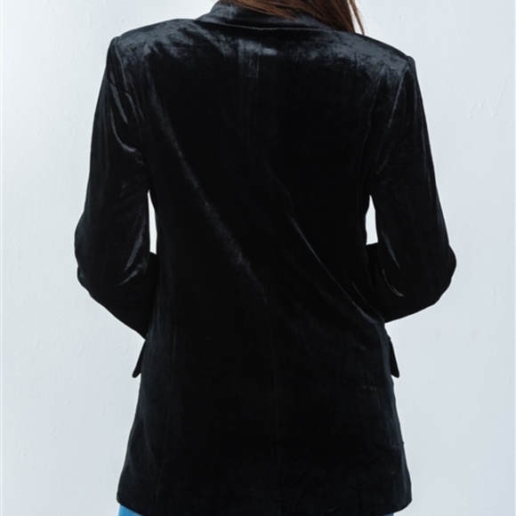 VELVET DOUBLE BREAST BLAZER - Picture 3 of 4